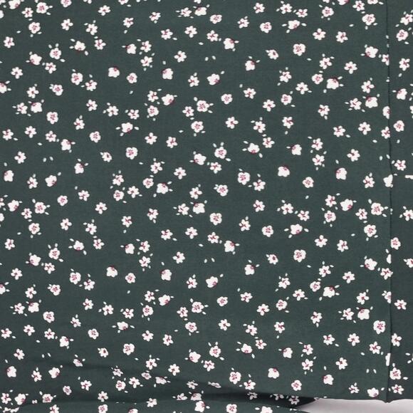 Kaileigh V-neck Long Puff Sleeve Dark Green Floral Faux Wrap Dress Size SP - Picture 8 of 12